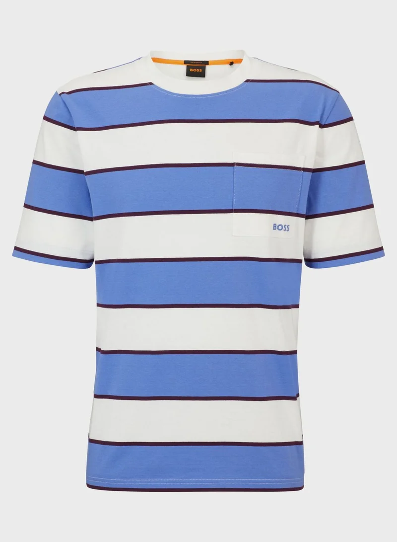 BOSS Striped Crew Neck T-Shirt