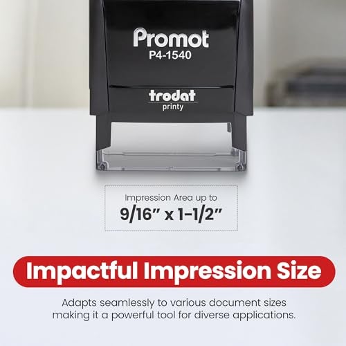 Promot Scanned Self Inking Rubber Stamp - Refillable Scanned Stamper - Business, Bookkeeping, Ordering, Accounting, Work, Office Stamps - Red Ink - Image 5