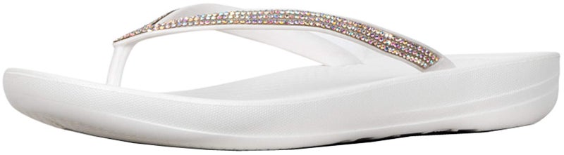 FitFlop Women's IQUSHION Sparkle, Urban White, US07