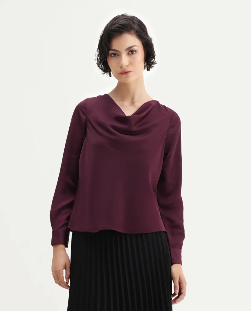 Rareism Women's Avier Maroon Plain Top