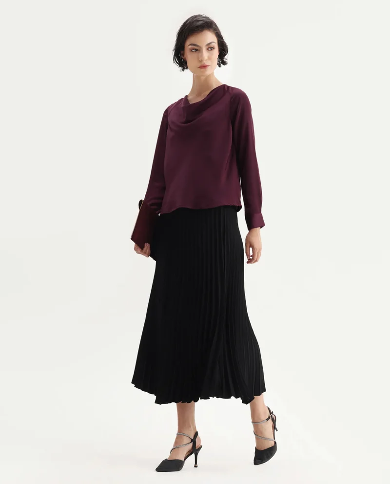 Rareism Women's Avier Maroon Plain Top