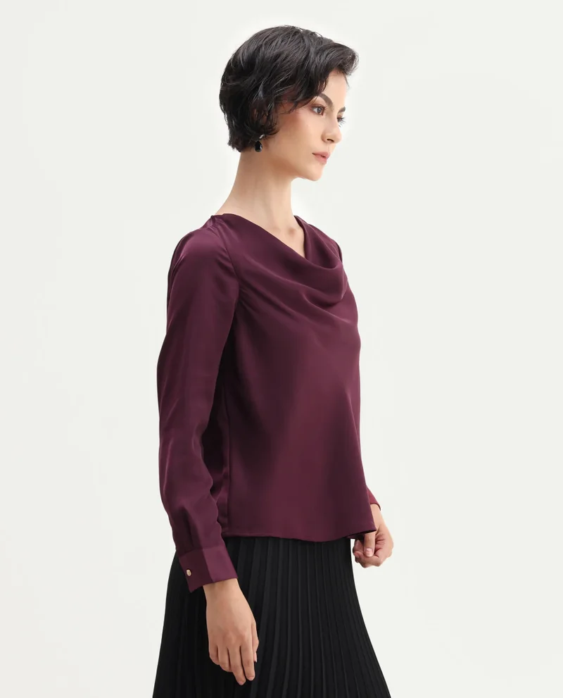 Rareism Women's Avier Maroon Plain Top