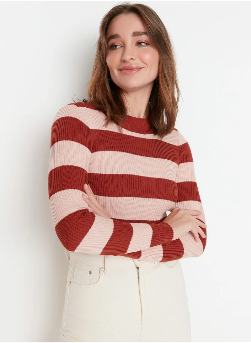 trendyol Striped Knitted Sweater