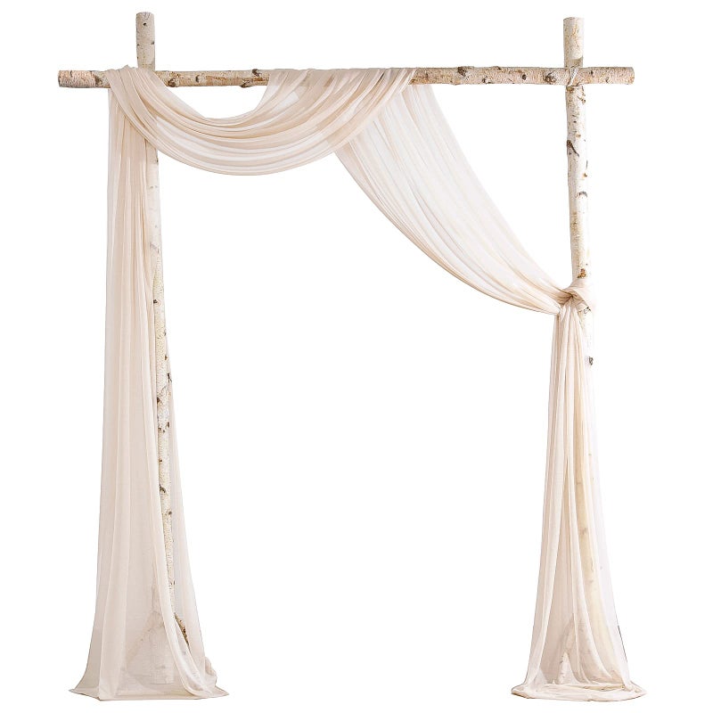 Floroom Wedding Arch Draping Fabric 2 Panels 20Ft Nude Chiffon Fabric Drapes Arbor Drapery Wedding Ceremony Reception Swag Decorations