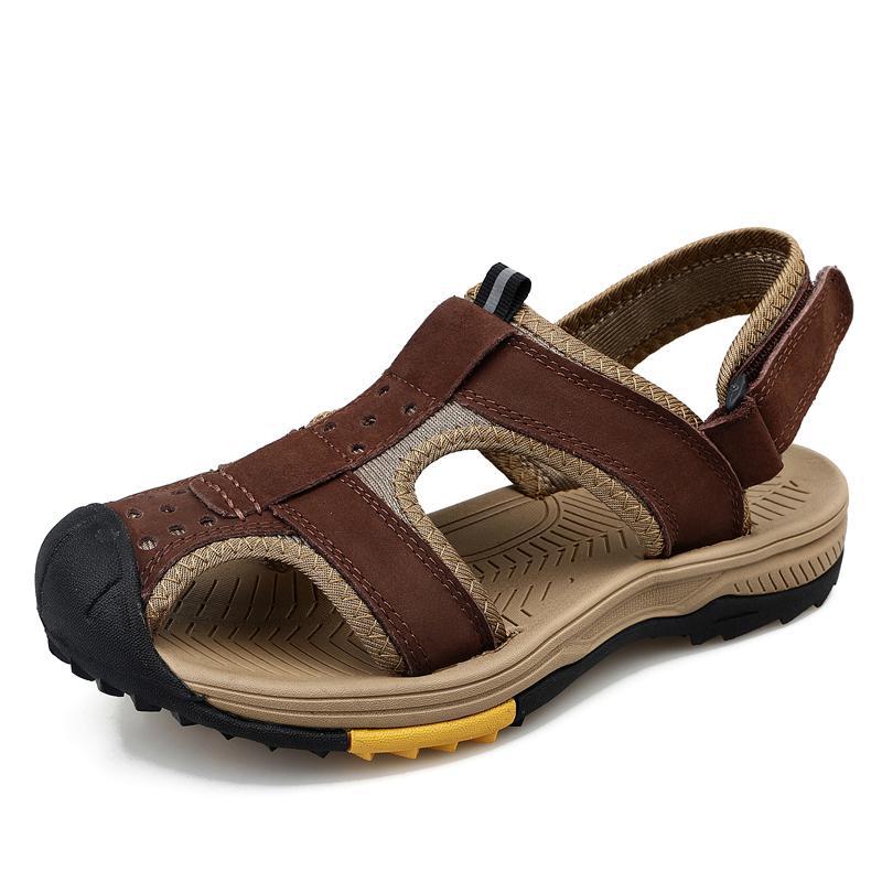 Large Size 46 Baotou Cowhide Sandals Men'S Summer Casual Beach Shoes Outdoor Sports Mountaineering Sandals Tracing Shoes - Image 3