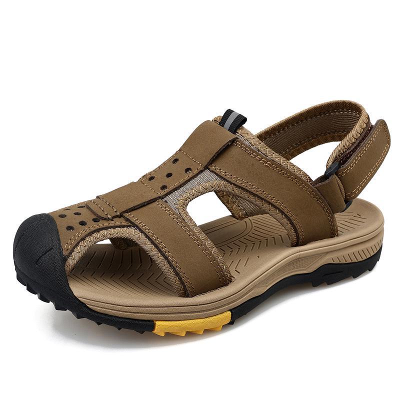 Large Size 46 Baotou Cowhide Sandals Men'S Summer Casual Beach Shoes Outdoor Sports Mountaineering Sandals Tracing Shoes - Image 4