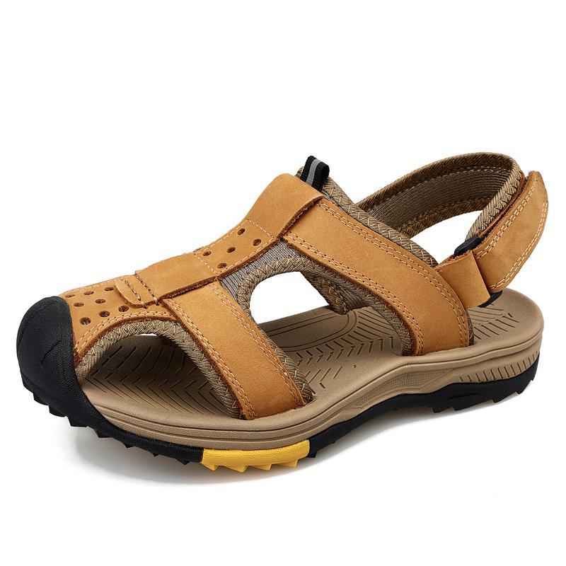 Large Size 46 Baotou Cowhide Sandals Men'S Summer Casual Beach Shoes Outdoor Sports Mountaineering Sandals Tracing Shoes - Image 2