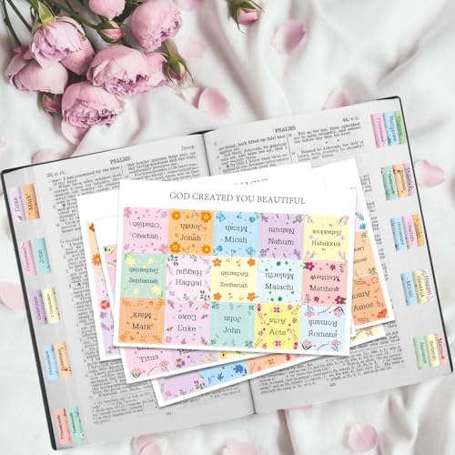 Reaeon Bible Tabs, 75 Tabs, Laminated Bible Index Tabs for Women and Men, Bible Book Tabs for Easy Navigation, Large Print Easy to Read (Floral) - Image 5