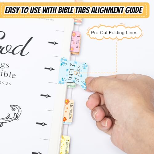 Reaeon Bible Tabs, 75 Tabs, Laminated Bible Index Tabs for Women and Men, Bible Book Tabs for Easy Navigation, Large Print Easy to Read (Floral) - Image 3