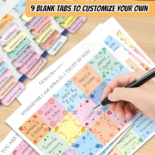 Reaeon Bible Tabs, 75 Tabs, Laminated Bible Index Tabs for Women and Men, Bible Book Tabs for Easy Navigation, Large Print Easy to Read (Floral) - Image 4