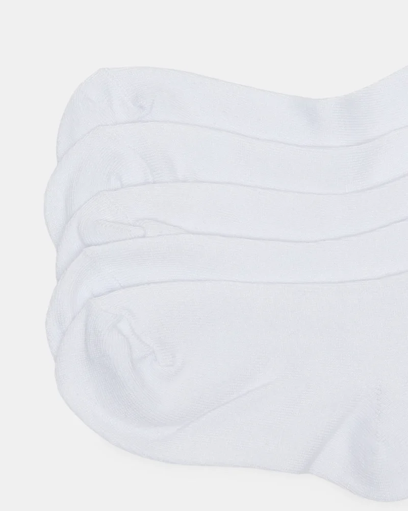 Redtag Girls White High Ankle Socks With Scallop Edge Welt(10 Pairs)