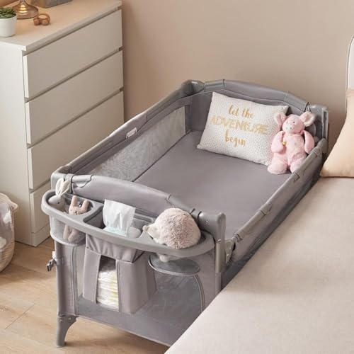 Beka BEKA 4 in 1 Baby Bassinet Bedside Sleeper Baby Bedside Crib 4 Functions Bedside Bassinet Crib Sleeper Playard Changing Table Baby Bassinet for Newborn Baby