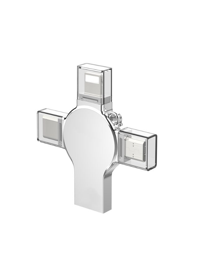 فلاش درايف محرك أقراص فلاش عالي السرعة 4 في 1 بسعة 256 جيجابايت لأجهزة iOS و USB-C و Micro USB و USB-A - Image 1