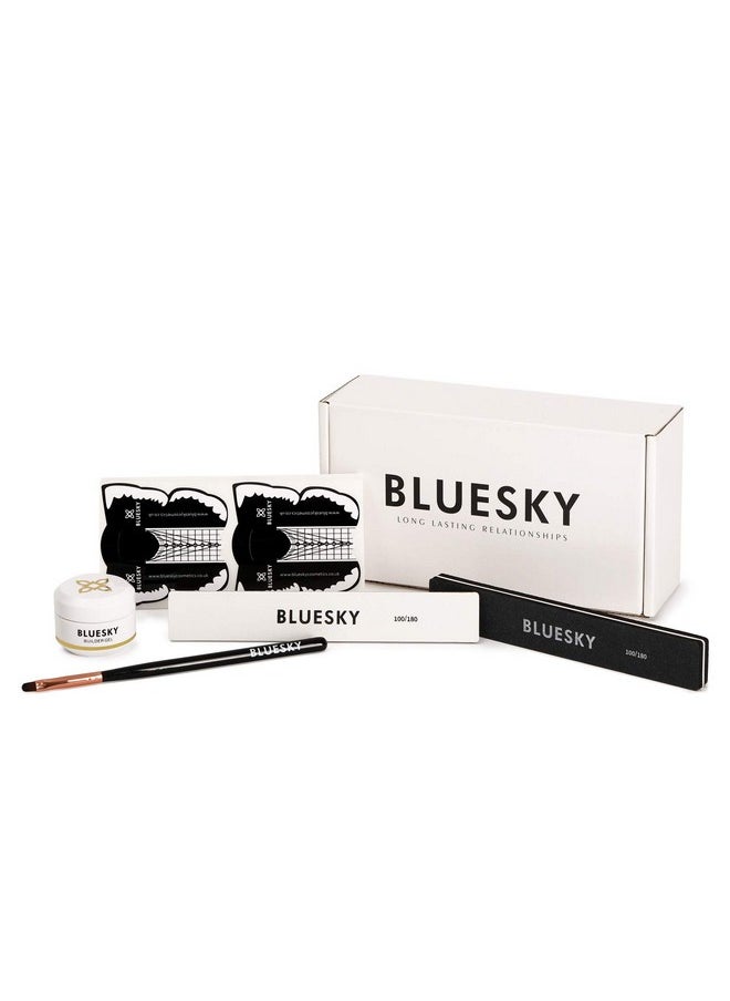 Bluesky Builder Gel Nail Kit, Nail Extension Kit For Beginners, Clear Builder Gel 15 Ml, 50 Nail Form Stickers, Nail File & Buffer, Nail Extension Brush  - Image 1