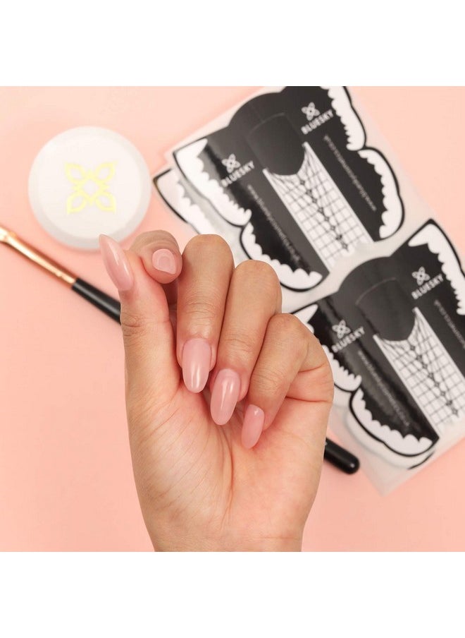 Bluesky Builder Gel Nail Kit, Nail Extension Kit For Beginners, Clear Builder Gel 15 Ml, 50 Nail Form Stickers, Nail File & Buffer, Nail Extension Brush  - Image 4