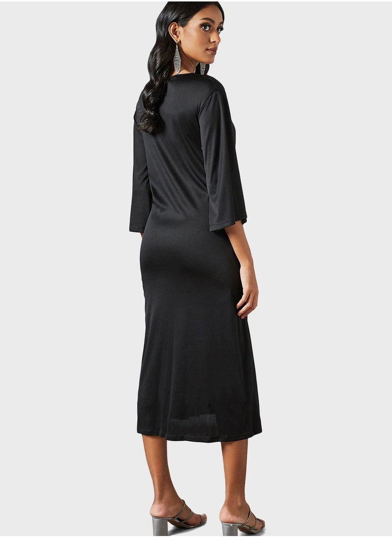 SIVVI for HANIYA - Front Tie Knitted Dress - Image 1