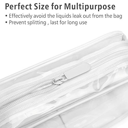 PACKISM TSA Approved Toiletry Bag, 3 Pack Clear Makeup Bag, Travel Makeup Cosmetic Pouch for Women, Carry on Airport Airline Compliant Bag, White (for age 12 or above) - Image 5