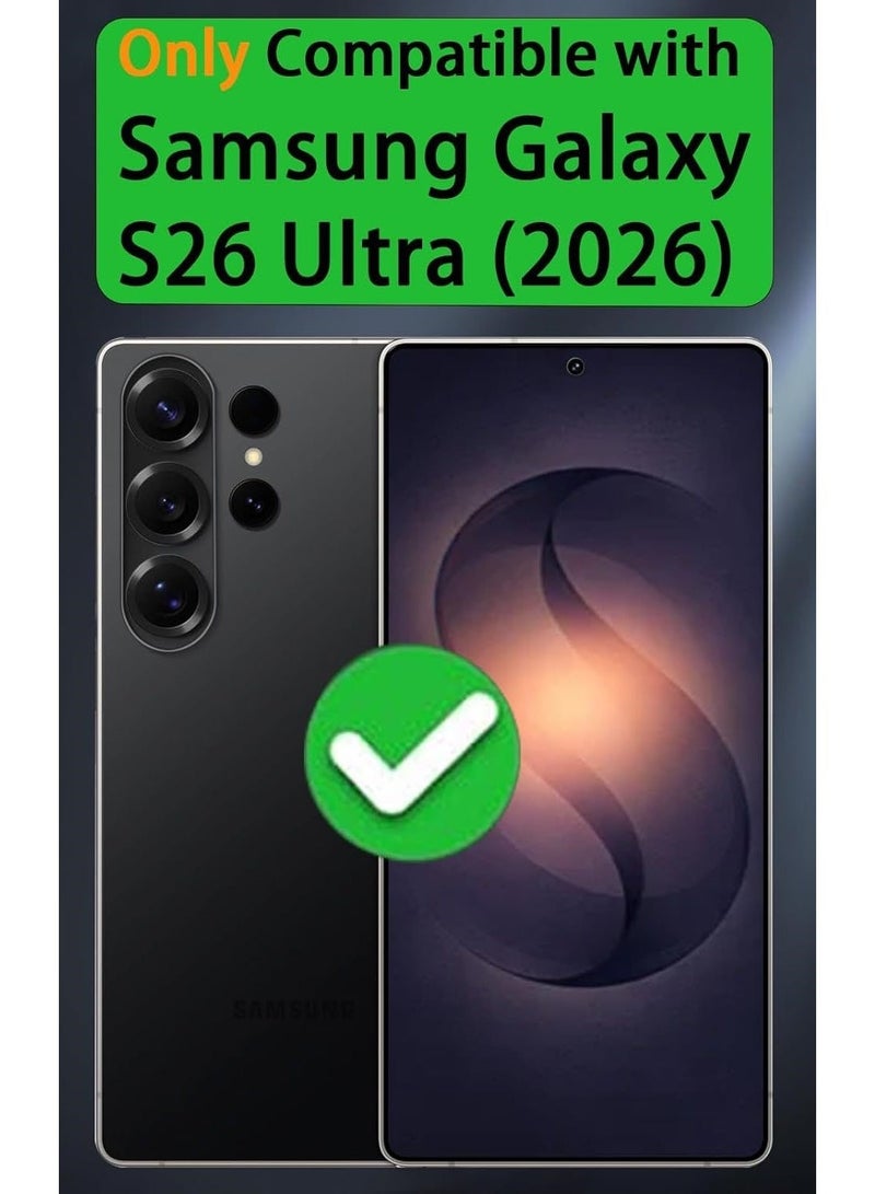 جراب مغناطيسي لهاتف سامسونج جالاكسي S26 ألترا مع طبقتين من الزجاج المقوى، متوافق مع تقنية MagSafe، غطاء فاخر ناعم ولامع لهاتف سامسونج جالاكسي S26 ألترا بشاشة 6.9 بوصة - Image 2