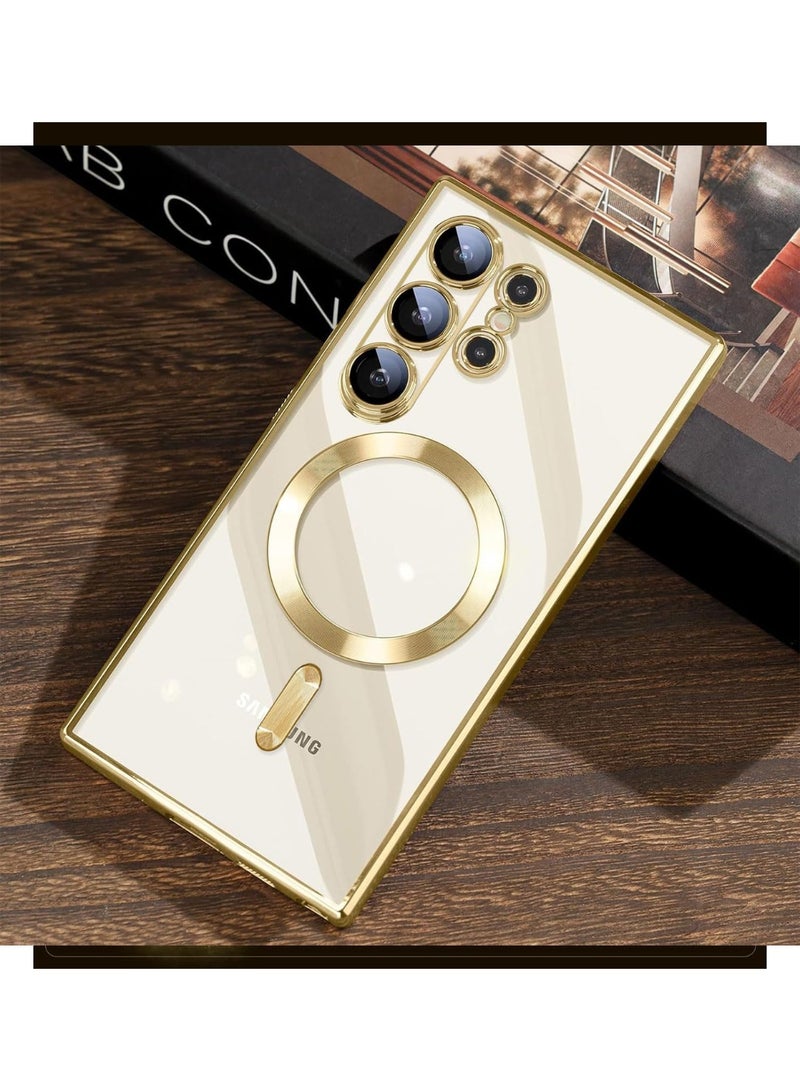 جراب مغناطيسي لهاتف سامسونج جالاكسي S26 ألترا مع طبقتين من الزجاج المقوى، متوافق مع تقنية MagSafe، غطاء فاخر ناعم ولامع لهاتف سامسونج جالاكسي S26 ألترا بشاشة 6.9 بوصة - Image 4