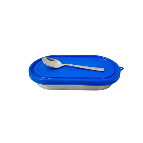 Kitchen Bloom Lunch Box Set, 2 Steel Round Containers with Spoon, Rectangular Container, Classic Bag, Office Carry Bag, 5 Pieces - Image 5
