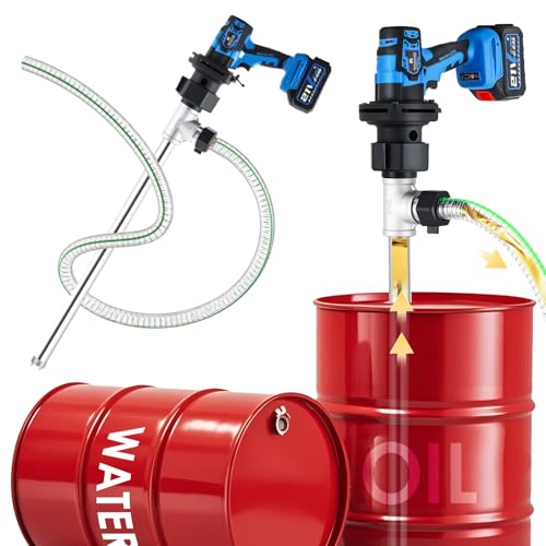 Mxmoonant Electric Fuel Transfer Pump, Cordless Diesel Transfer Pump Battery Powered 13.2GPM Stick Water Transfer with 2 x 2.4Ah Batteries for Diesel, Kerosene, Water - Image 1
