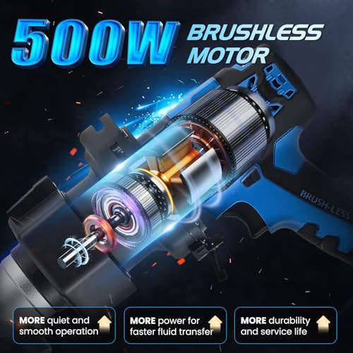 Mxmoonant Electric Fuel Transfer Pump, Cordless Diesel Transfer Pump Battery Powered 13.2GPM Stick Water Transfer with 2 x 2.4Ah Batteries for Diesel, Kerosene, Water - Image 5