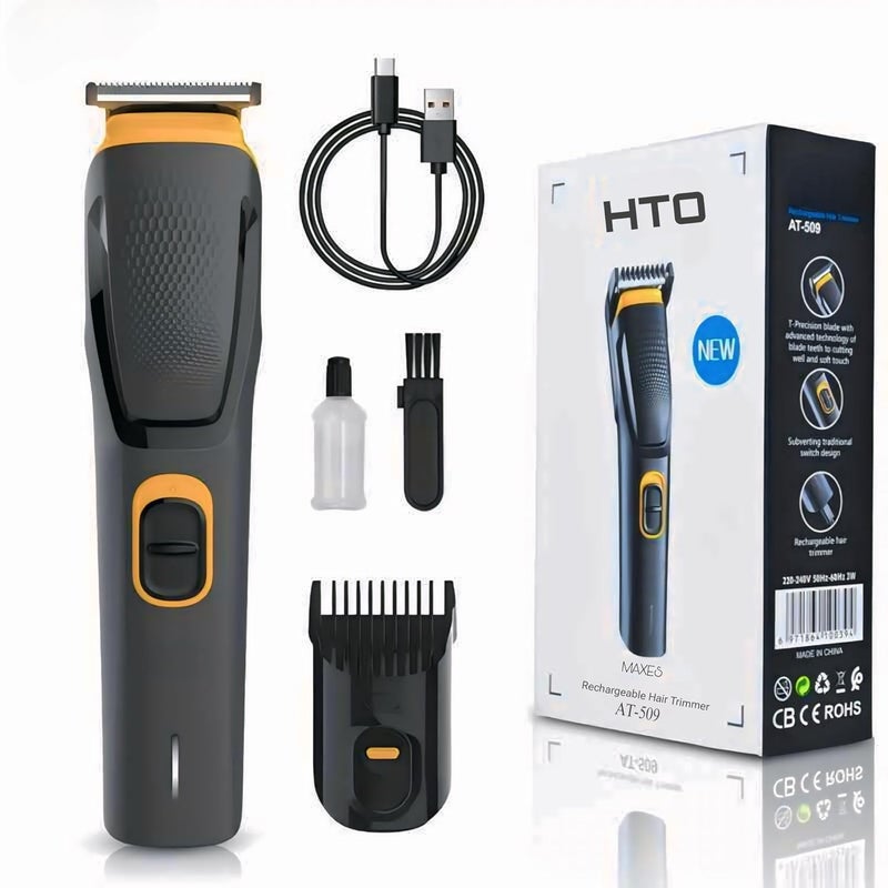 GLAKER Rechargeable Hair Trimmer for Men | Beard & Mustache Grooming Kit with Precision Blades, Adjustable Comb, USB Charging, Cordless Professional Hair Clipper" - Image 2