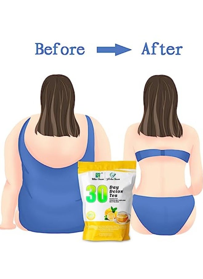 Wins Town - Organic Herbal Detox Tea | Natural Slimming Tea for Weight Loss | Burns Fat & Revitalizes Metabolism | 30 Tea Bags of Powerful Natural Detox Benefits - Image 1