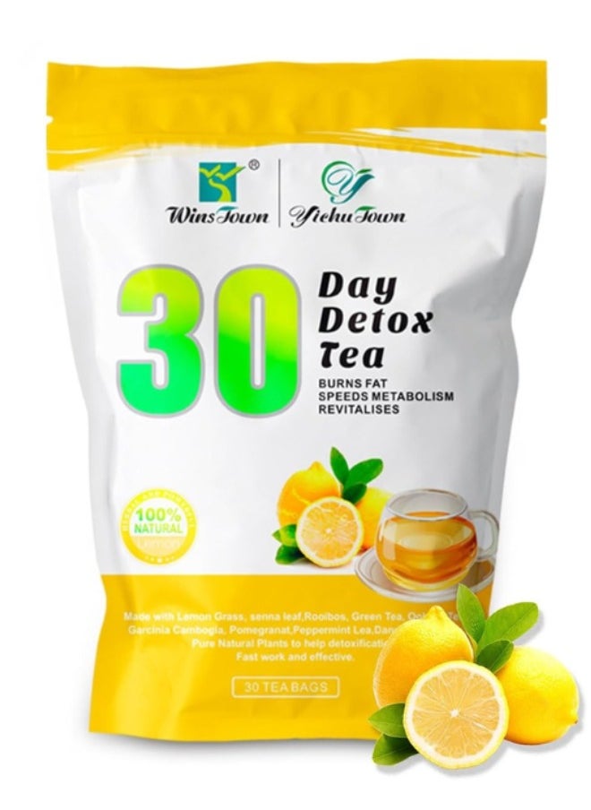 Wins Town - Organic Herbal Detox Tea | Natural Slimming Tea for Weight Loss | Burns Fat & Revitalizes Metabolism | 30 Tea Bags of Powerful Natural Detox Benefits - Image 1