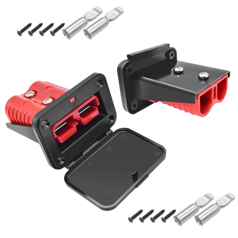 GZSH Anderson Plug 2PCS 175A Quick Connect Wire Connectors with Mount and Cap 410 AWG Battery Quick Disconnect 12V36V Battery Quick Connect Waterproof SB175 for Car RV Trunk Boat Winch