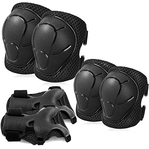 BOSONER Basic Kids Protective Gear: Kids Knee Pads and Elbow Pads with Wrist Guards Set for 3-15 Years - Design for Roller Skates, Cycling, BMX Bike, Skateboard, Inline Skating, Scooter Riding Sports - Image 1
