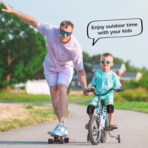 BOSONER Basic Kids Protective Gear: Kids Knee Pads and Elbow Pads with Wrist Guards Set for 3-15 Years - Design for Roller Skates, Cycling, BMX Bike, Skateboard, Inline Skating, Scooter Riding Sports - Image 5