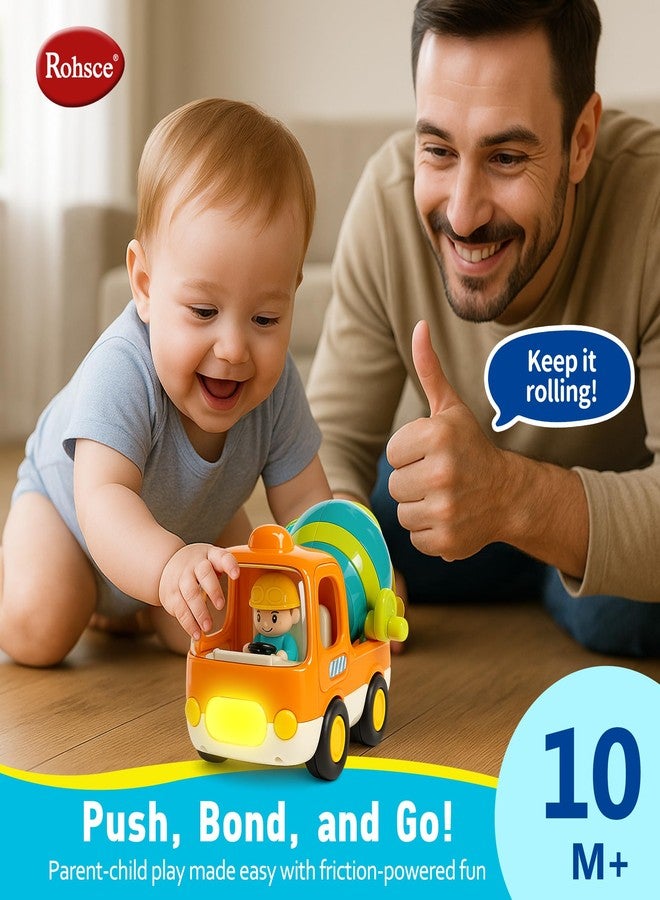 أر أو أتش أس سي إي ألعاب مركبات البناء للأطفال الصغار من عمر سنة إلى 3 سنوات، لعبة خلاطة أسمنت مع أضواء وموسيقى، سيارات تعمل بالاحتكاك للأطفال من عمر 6 إلى 12 شهرًا، هدايا عيد ميلاد للأولاد والبنات من عمر سنة فما فوق - Image 2