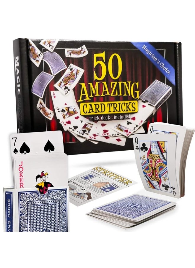 MAGIC MAKERS - Magic Makers 50 Amazing Card Tricks Kit for All Ages with Trick Decks Included - Image 1