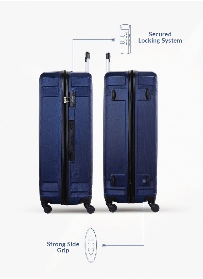 PARAJOHN Lightweight 3-Pieces ABS Hard Side Travel Luggage Trolley Bag Set With Lock For Men/Women/Unisex Navy Blue  - Image 2