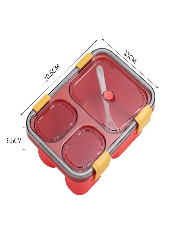 Loquat Microwave Oven Plastic Three Compartment Lunch Box 
