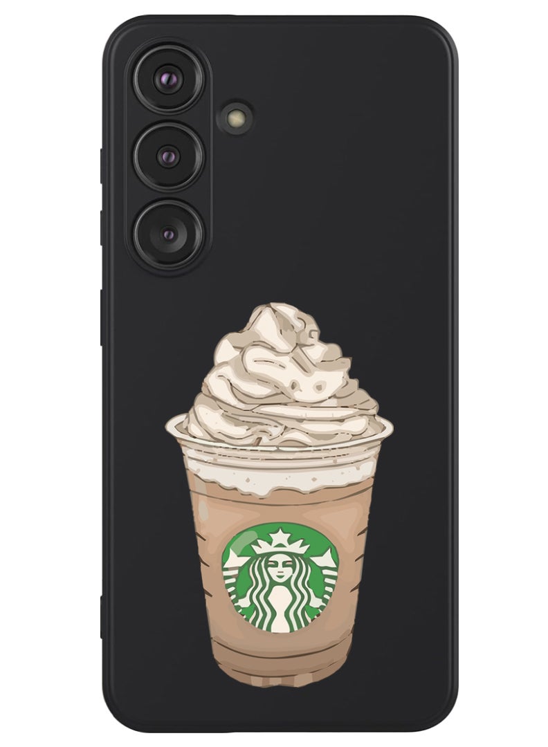 Theodor Protective Slim Fit Case Liquid Silicone Cover with Full Body Protection Anti-Scratch Shockproof Case For Samsung Galaxy S24 Plus (Black) - coffee-smile - Image 1