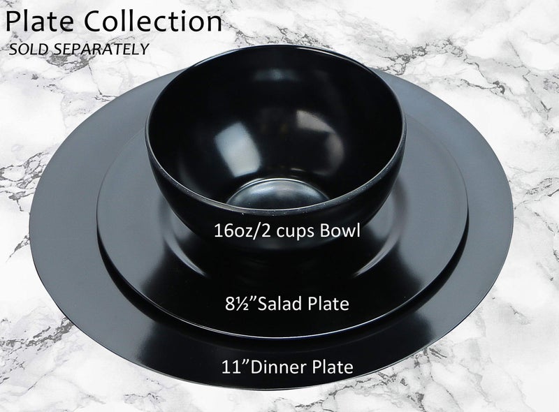Reston Lloyd Calypso Basics by Reston Lloyd Melamine Dinner Plate, Set of 6, Black - Image 4