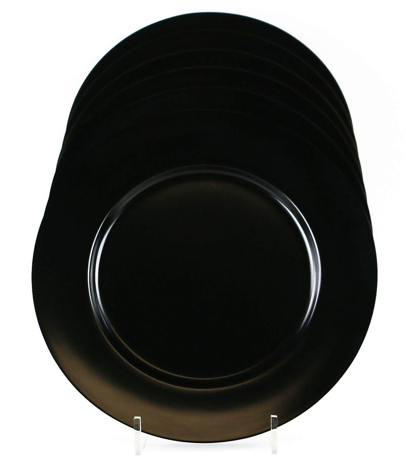 Reston Lloyd Calypso Basics by Reston Lloyd Melamine Dinner Plate, Set of 6, Black - Image 2