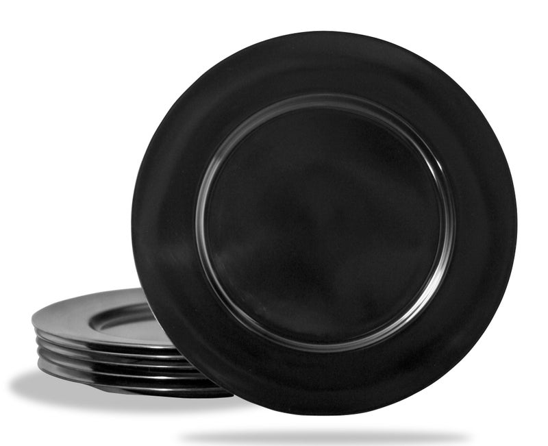 Reston Lloyd Calypso Basics by Reston Lloyd Melamine Dinner Plate, Set of 6, Black - Image 1