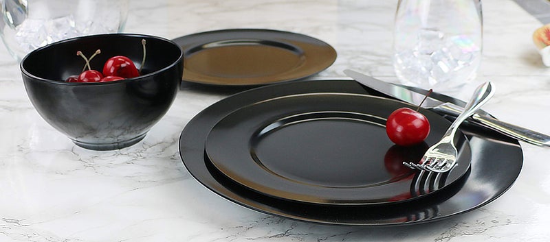 Reston Lloyd Calypso Basics by Reston Lloyd Melamine Dinner Plate, Set of 6, Black - Image 5