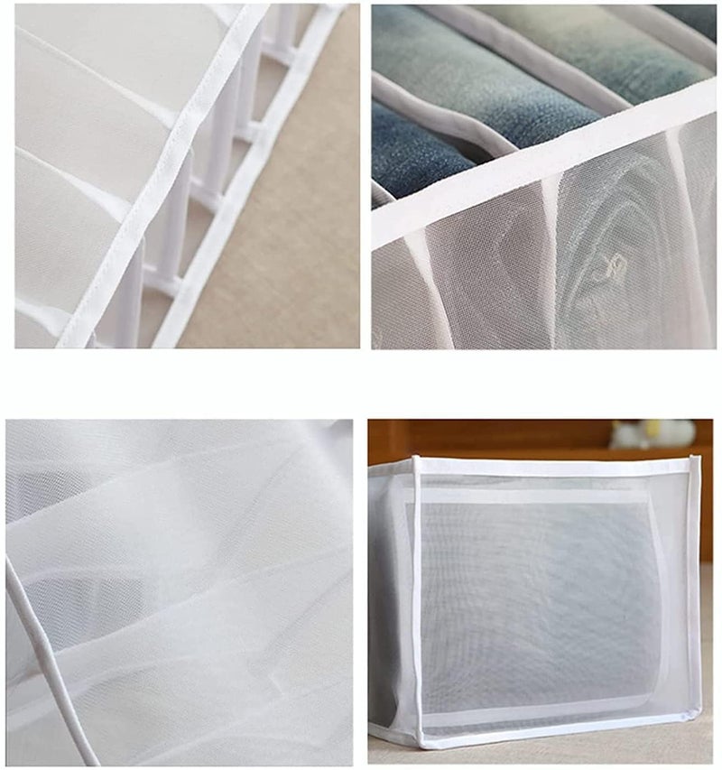 DUFFIX Wardrobe Clothes Organizer with 7 Grids Foldable Storage Box for Jeans TShirts and Closet Organization Washable Drawer Divider - Image 4