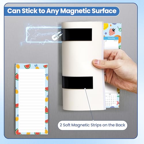 POIKSHARK 2025-2026 Magnetic Calendar for Refrigerator with 2 Pack Magnetic Note Pad for Fridge, 2 Year from January 2025 to December 2026 with Seasonal Patterns, Aesthetic Magnet Wall Calendar - 11''*8.5'' - Image 3