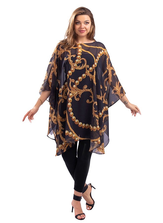 Zmurud "Chiffon Poncho - Printed "  - Image 1