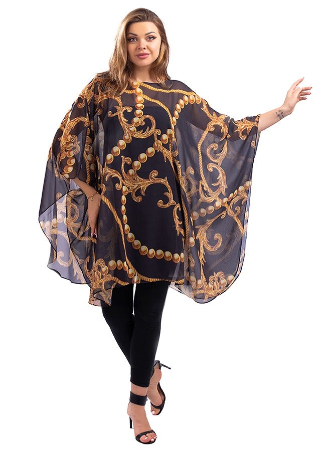 Zmurud "Chiffon Poncho - Printed "  - Image 2