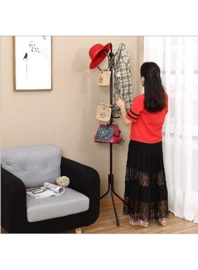 Freestanding Rack Practical Metal Coat Tree Stand With Six Hooks Floor Organizer For Bedroom Living Room Office Entryway Hanging Clothes Hats Bags Jackets Compact Space Saving 42x165 Cm (Baby Blue) - Image 2