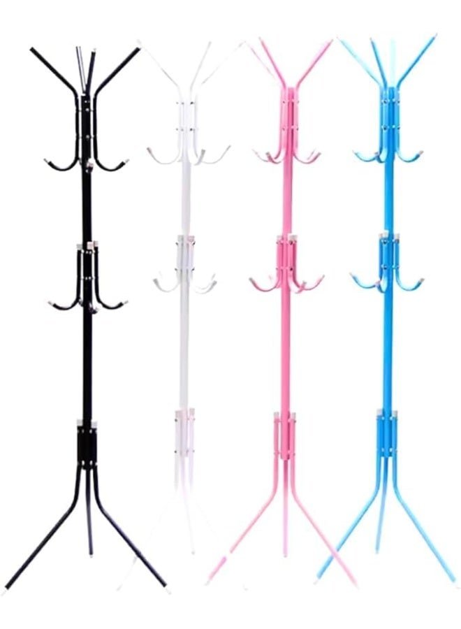 Freestanding Rack Practical Metal Coat Tree Stand With Six Hooks Floor Organizer For Bedroom Living Room Office Entryway Hanging Clothes Hats Bags Jackets Compact Space Saving 42x165 Cm (Baby Blue) - Image 3