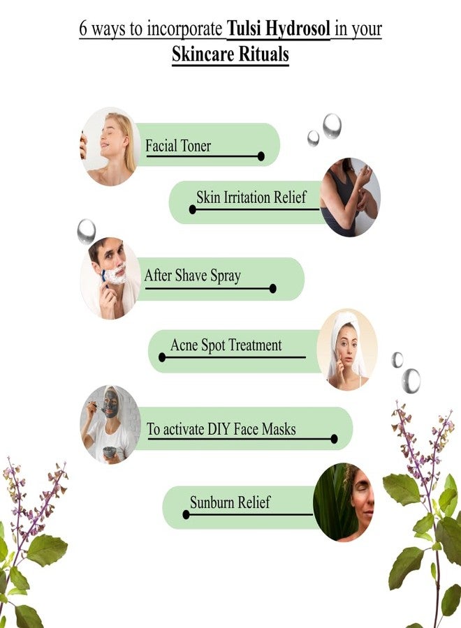 Vriksha Veda Acne Healing Combo I Tulsi Hydrosol/Holy Basil Hydrosol (100 ml) and Pure Aloe Vera Gel (100 gms) I Suitable for all skin types - Image 4