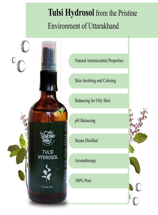 Vriksha Veda Acne Healing Combo I Tulsi Hydrosol/Holy Basil Hydrosol (100 ml) and Pure Aloe Vera Gel (100 gms) I Suitable for all skin types - Image 3