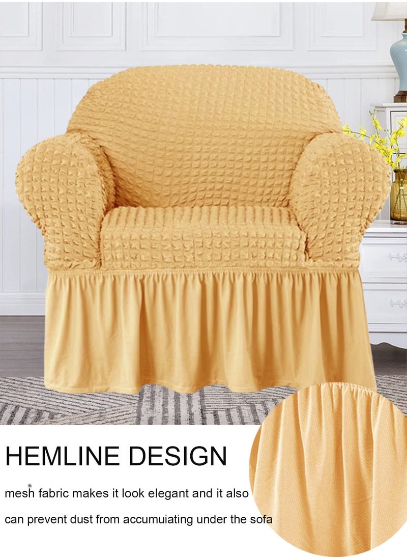 Arabest Sofa Cover Set, 4 piece 7 seater（3+2+1+1） Multifunctional Sofa Slipcover, Couch Cover  Furniture Protector Cover, Washable High Elastic Durable  with Skirt, for Living Room for Bed Room (Beige)  - Image 4